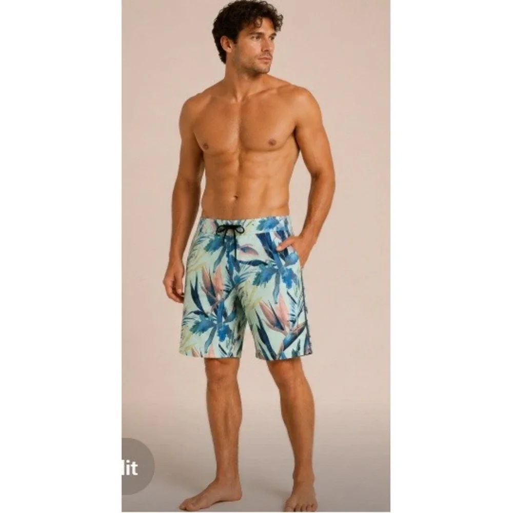 Hurley Phantom Board Shorts Mens 36 Mint Green Floral John John Florence